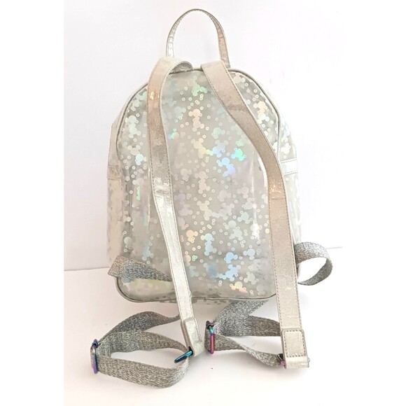 Disney Parks Loungefly Magic Mirror Metallic Mini Backpack Clear Holographic main image 9
